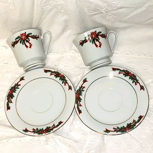 Christmas tea cups